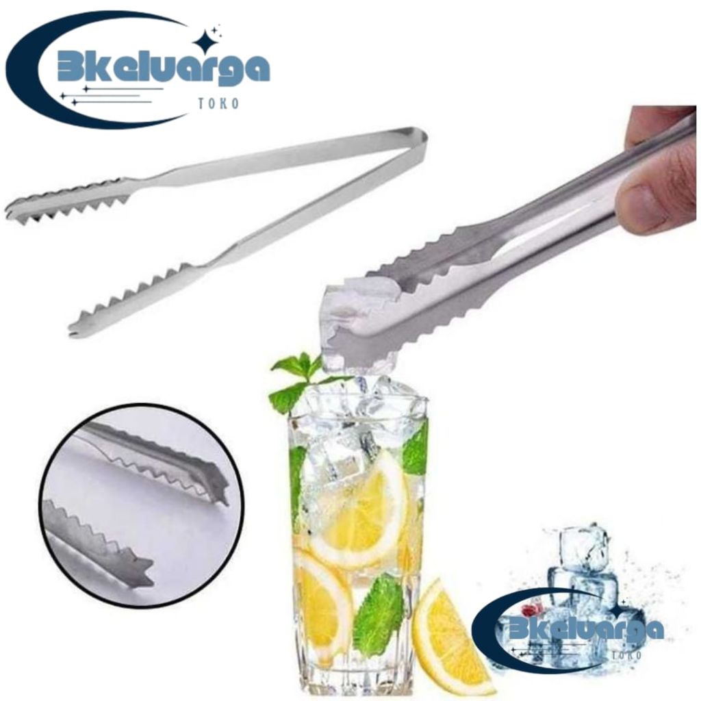 Capitan Es Batu Stailess Mini Steel Capit Makanan Murah