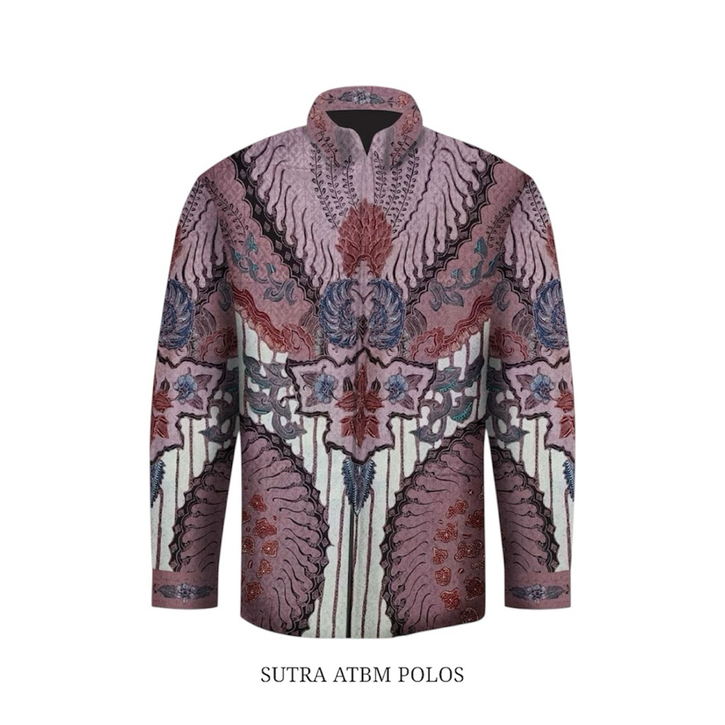 Kain batik tulis sutra atbm polos kemeja batik tulis pria asli 100% original S136