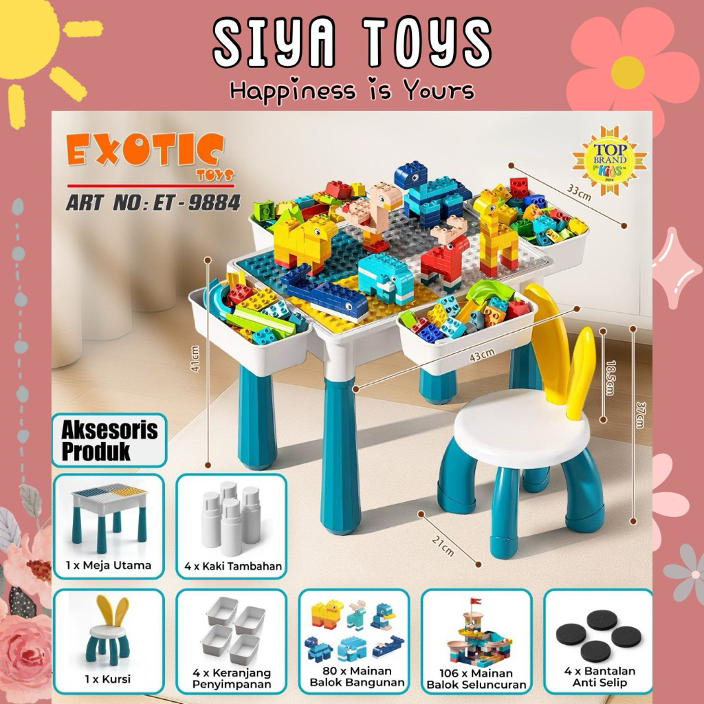 SIYA SPACE BABY SET KURSI MEJA BLOCK PUZZLE MULTIFUNGSIONAL TABLE 6 IN 1 SB 988 ET 9881 9882 9883 98