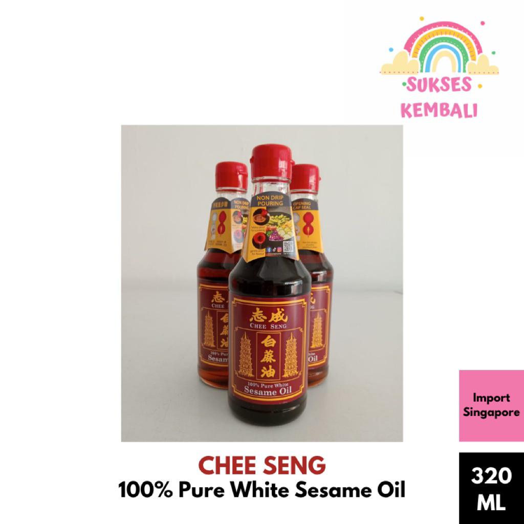 

[HARGA TERMURCE] Minyak Wijen / Pure White Sesame Oil Chee Seng / Double Pagoda SINGAPORE 320ML