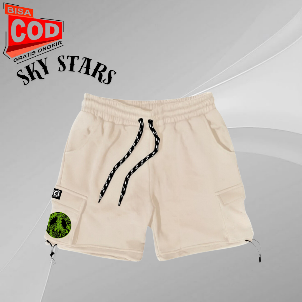 Celana Cargo Pendek Pria Bahan Katun Fleece Tebal Gramasi 280 Terlaris 2024 / Celana Pendek Stone Is