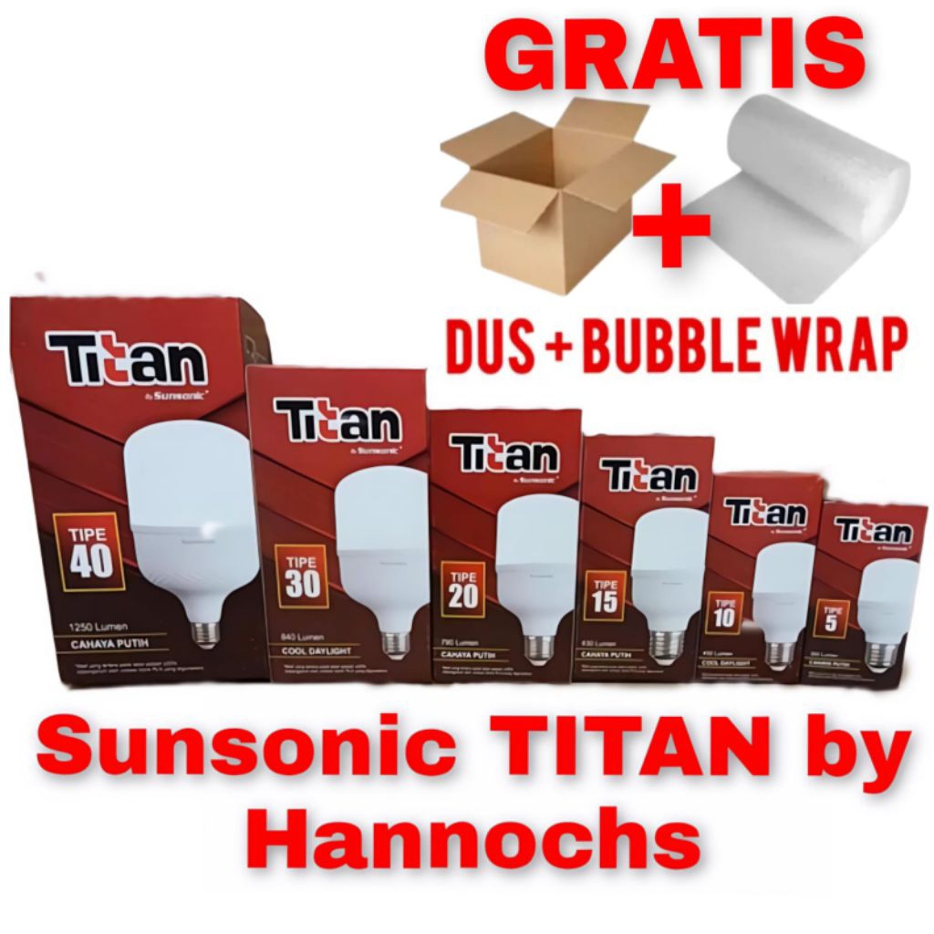 LAMPU LED BOHLAM LED Sunsonic TITAN BY HANNOCHS BODY BESAR KUALITAS PREMIUM