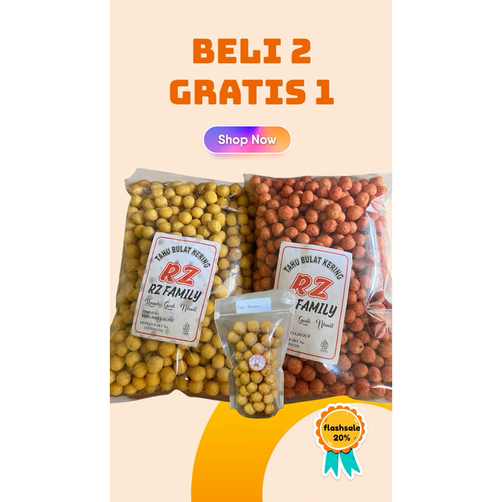 

Tahu bulat kering mini kriuk renyah 2Ball 1kg