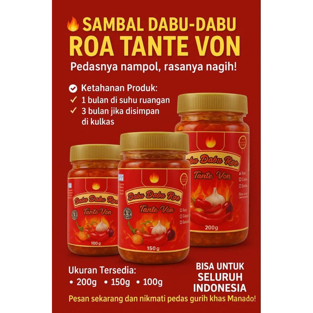 

Sambel Roa Asap Tante Von Asli enak bikin nagih