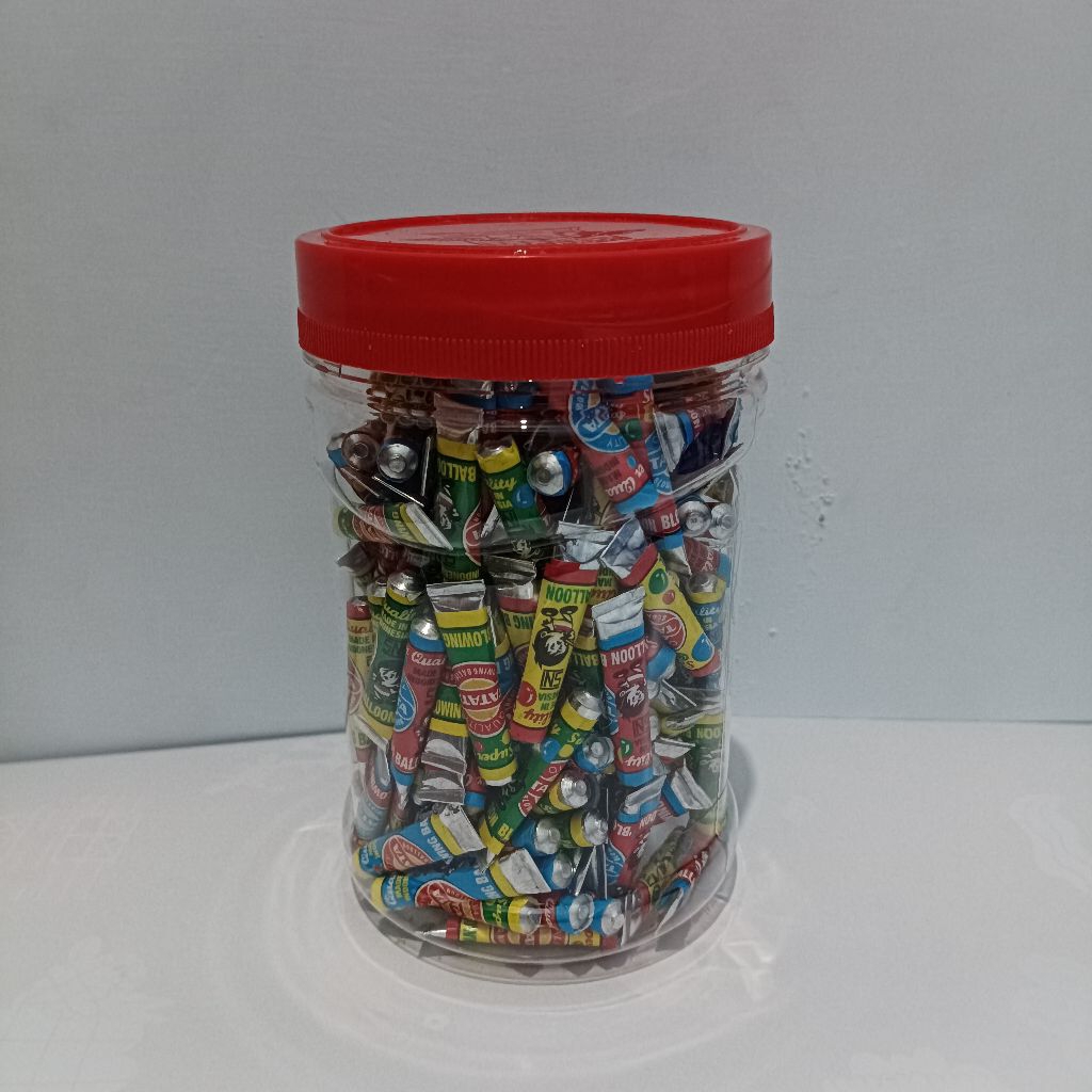 (200 pcs) Balon tiup / sebulan jadul merk TATATA toples