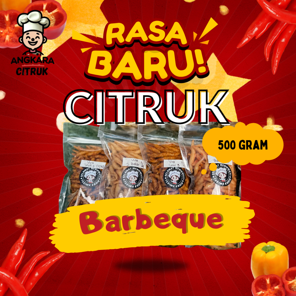 

Citruk pedas rasa barbeque 500 gram renyah gurih by angkara citruk