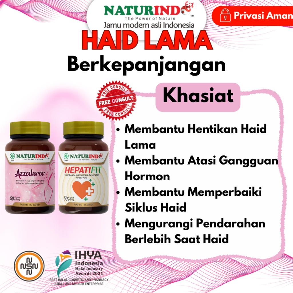 Obat Herbal Haid Berkepanjangan Haid Lama Menstruasi Lama Menstruasi Panjang AZZAHRA HEPATIFIT