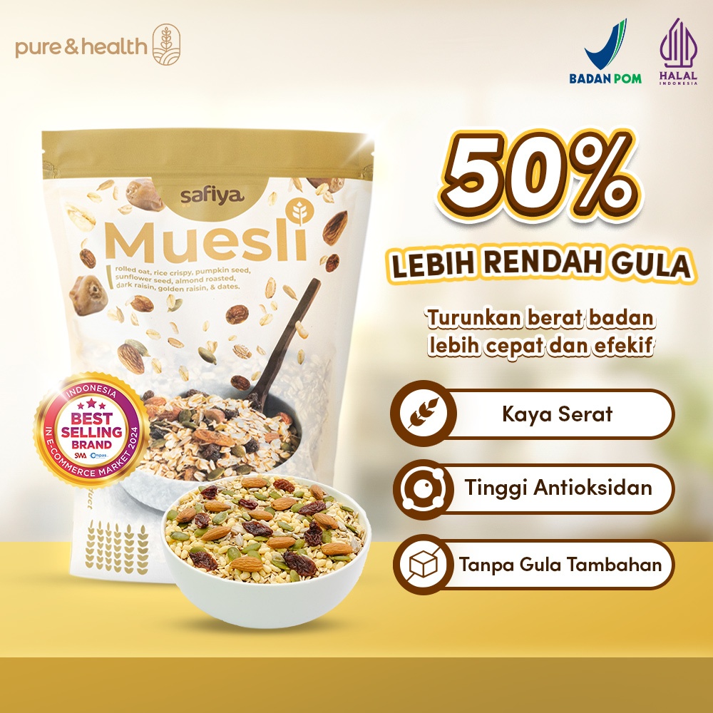 

Muesli Safiya 1 Kg Rendah Gula – Original Bantu Diet & Stabilkan Gula Darah