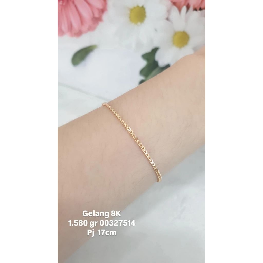 gelang rantai model kepang kecil 1.580 gr pj 17 cm
