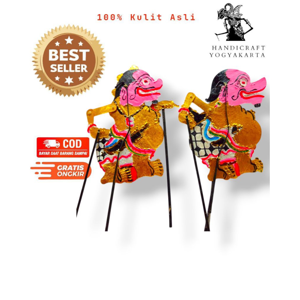 Wayang Togog Bilung 1 set Bahan Kulit Tebal