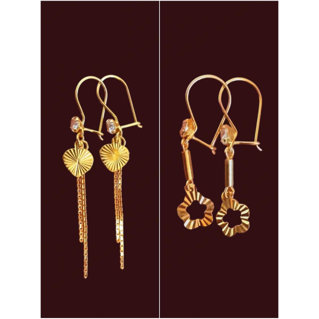 Anting Perak Asli 925/Anting Perak Berlapis Emas/Anting Rumbai/Anting Fashion