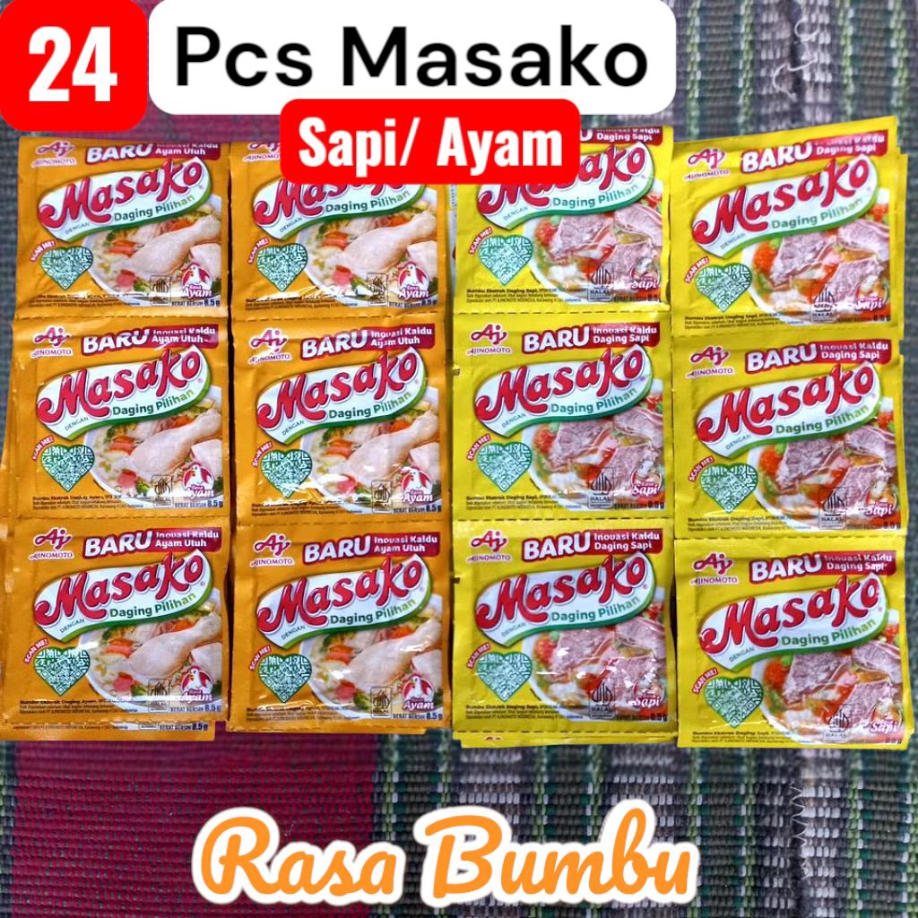 

Masako 24 pcs dengan daging pilihan ajinomoto