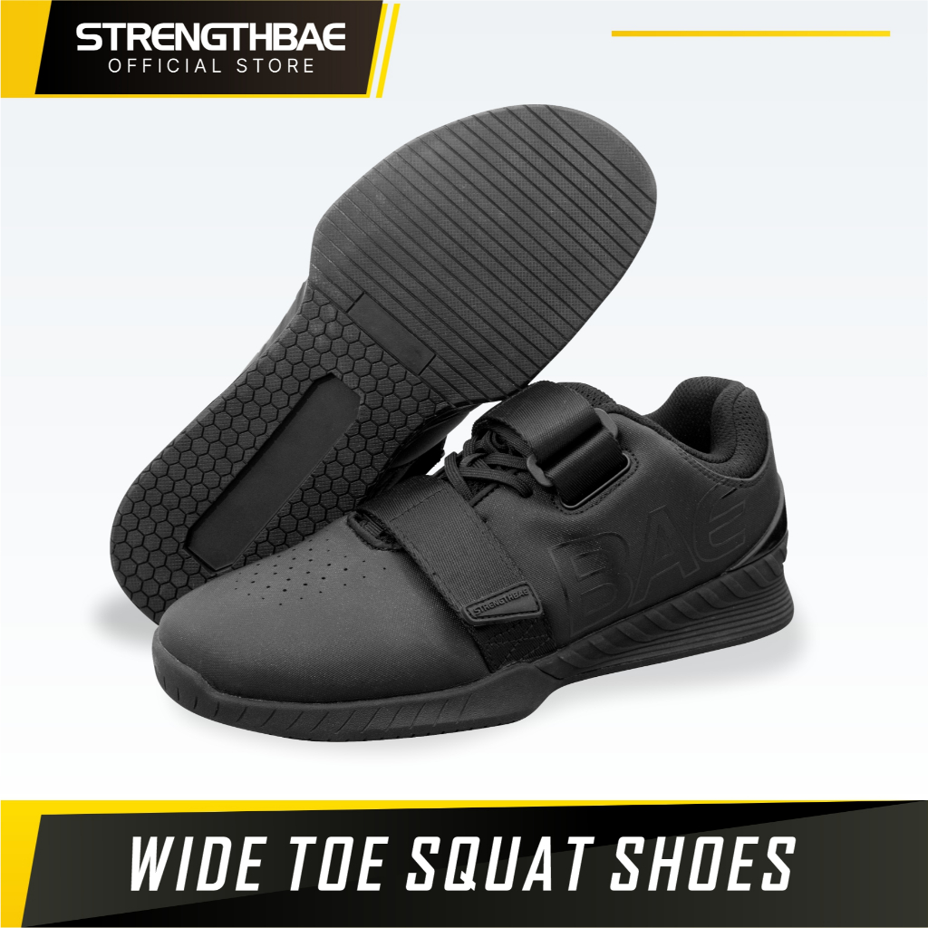 Squat Shoes 2.0 STRENGTHBAE Wide Toe Weightlifting Shoe Sepatu Angkat Besi Crossfit Powerlifting Oly