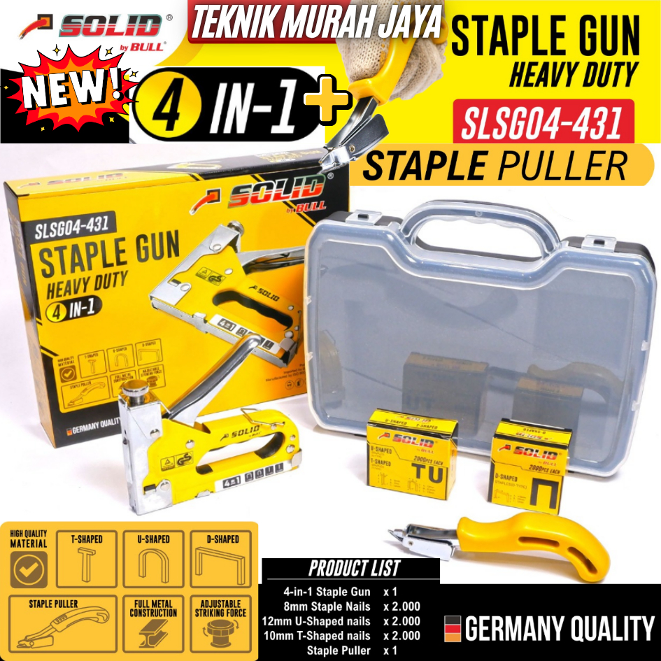 

SOLID SLSG04-431 Staples Tembak + Staple Puller FREE 800 PAKU Stapler Tacker 4 in 1 Staple Jok