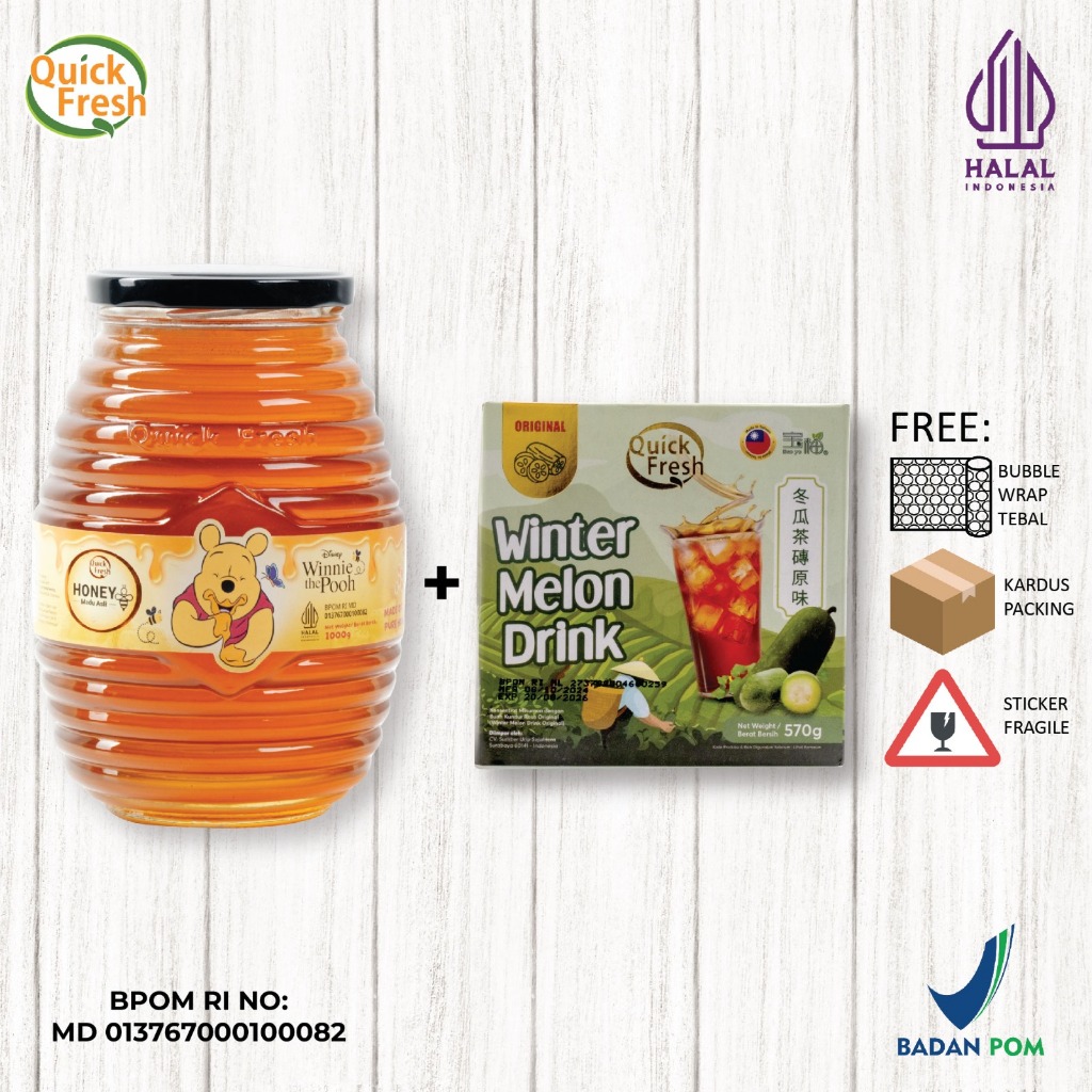 

[FREE WINTERMELON ORIGINAL 570GR] DISNEY Quick Fresh Honey / Madu 1kg jar