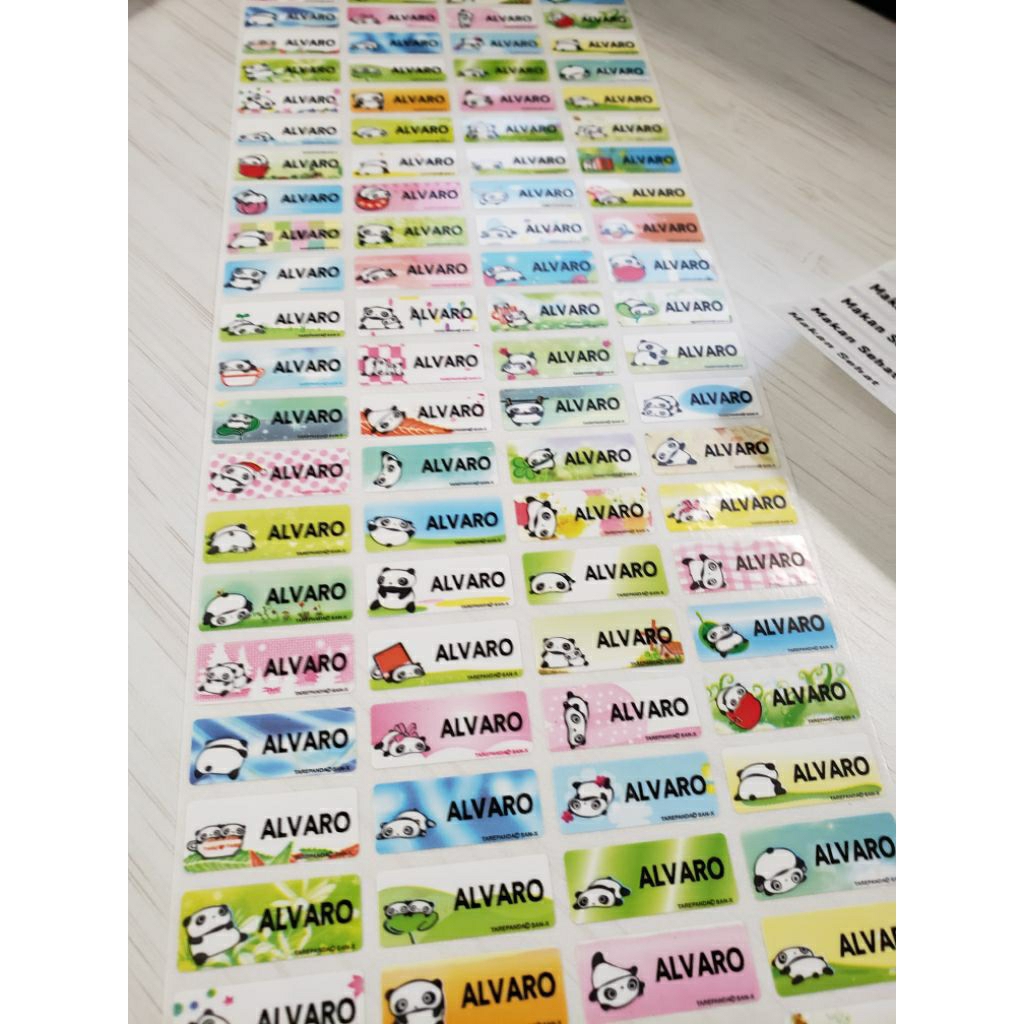 

Stiker Label Nama Name Sticker Waterproof Anti Air Tarepanda Tare Panda