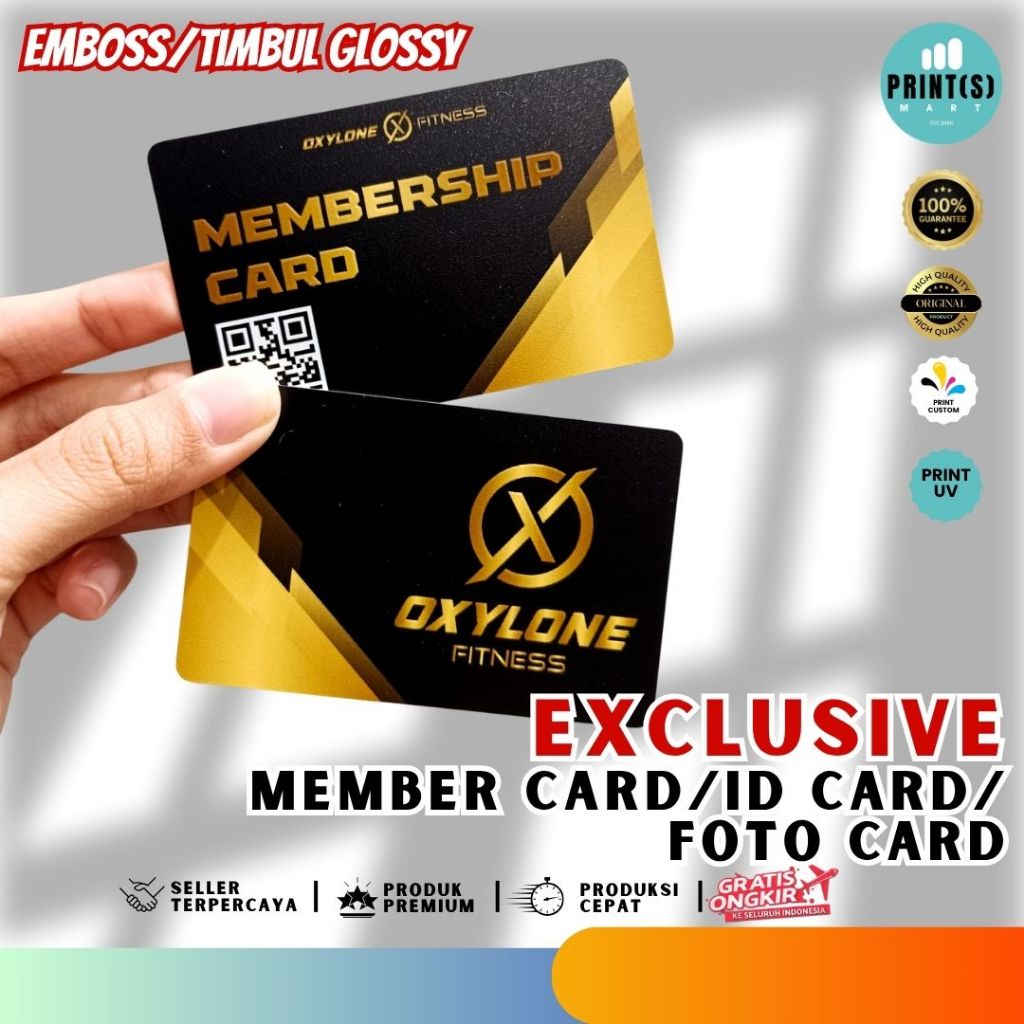 

EXCLUSIVE Cetak Member Card ID Card Foto Card EMBOSS/TIMBUL Glossy Print UV