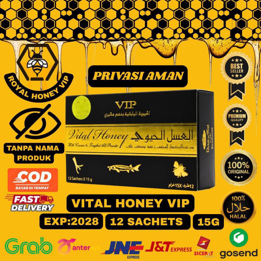 

Vital Honey Vip Original 100% 1 box : 12 Sachet