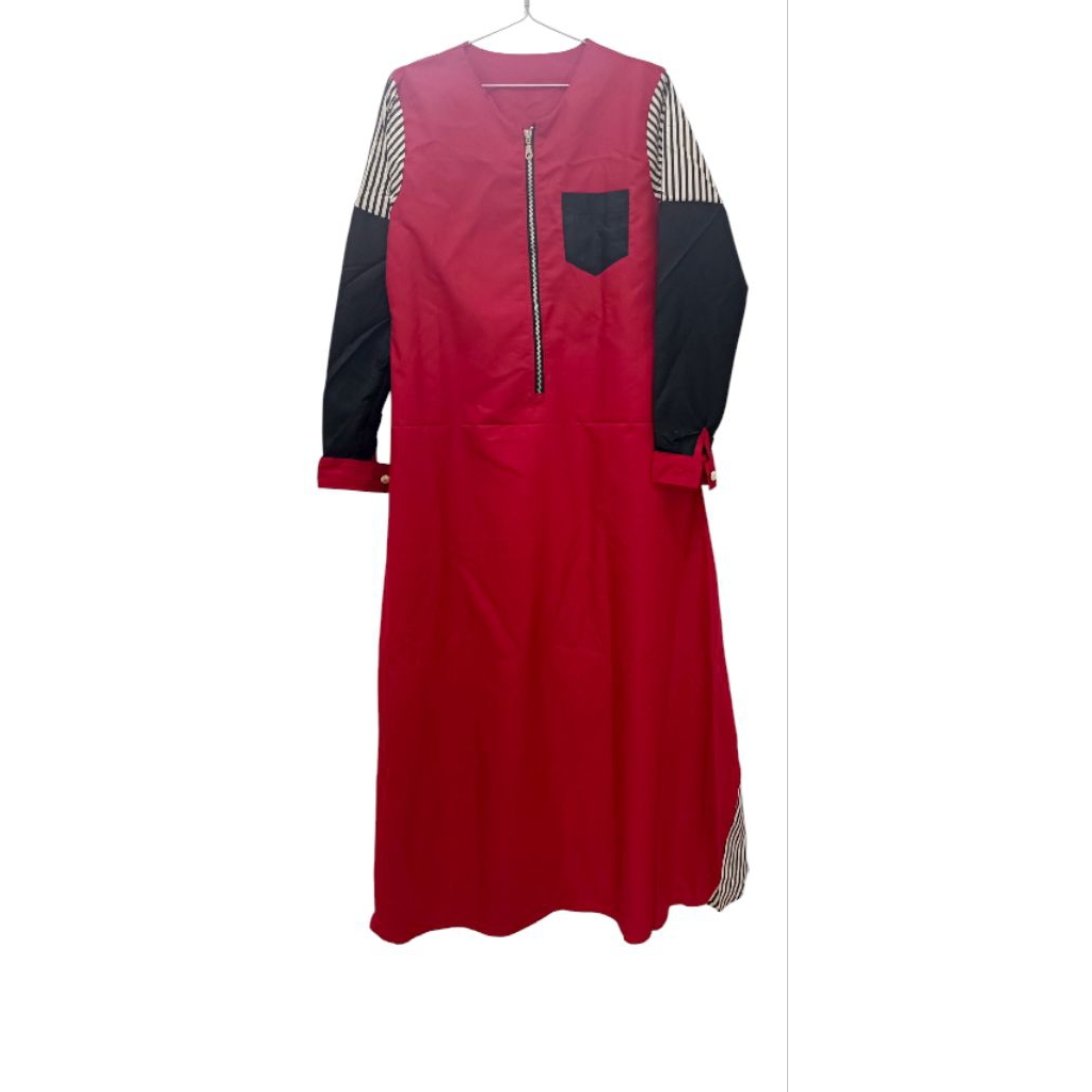 Gamis Toyobo Merah Hitam