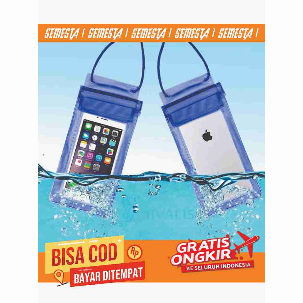 Sarung HP Anti Air Waterproof Kalung Leher Tebal Transparan