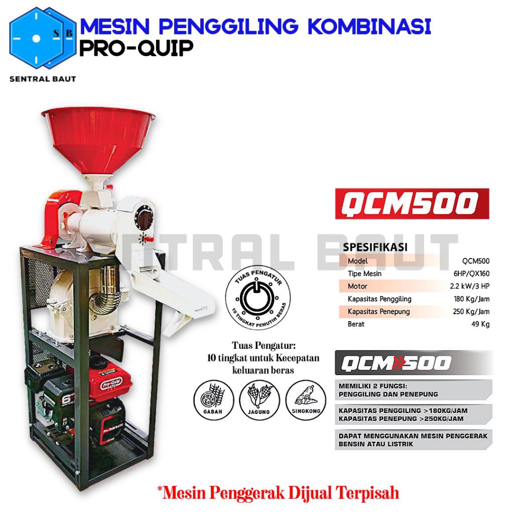 SENTRAL BAUT || Gilingan Padi Kombinasi QCM500 PRO-QUIP
