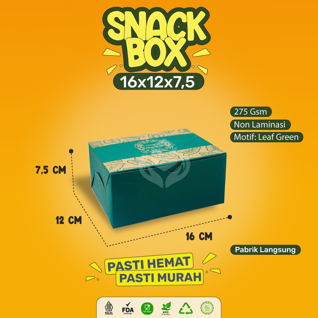 Snack Box 12x16 / Dus Kue 16x12 / Kotak Kue / Dus Kue / Dus Snack 12x16 / B2K1G