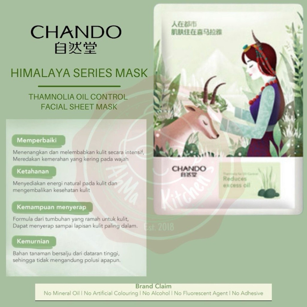 Chando himalaya series mask hydrating dan brightening