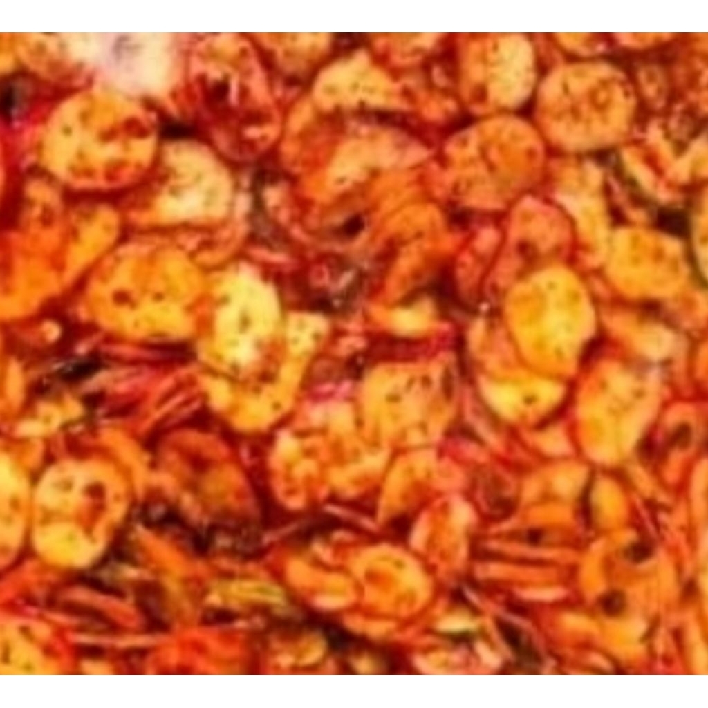 

keripik bawang bantat pedas daun jeruk