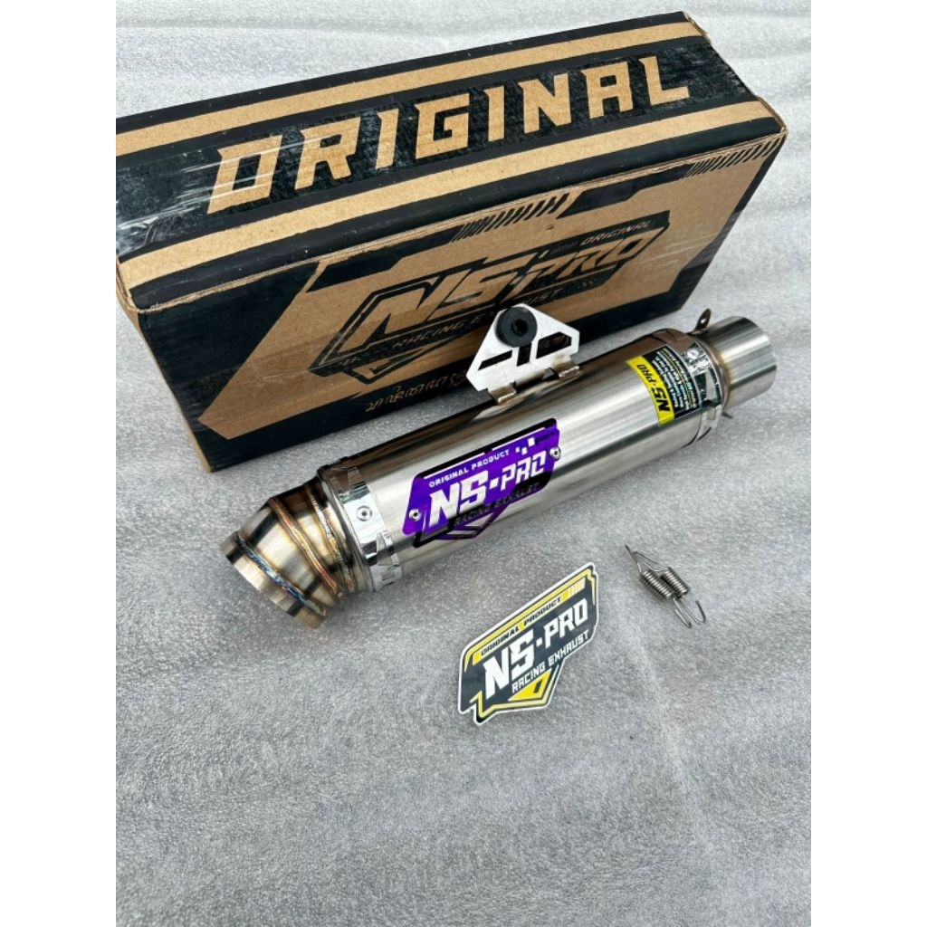 Knalpot NS-pro 23cm type RL sarangan full x Titanium inlet 50mm free dus