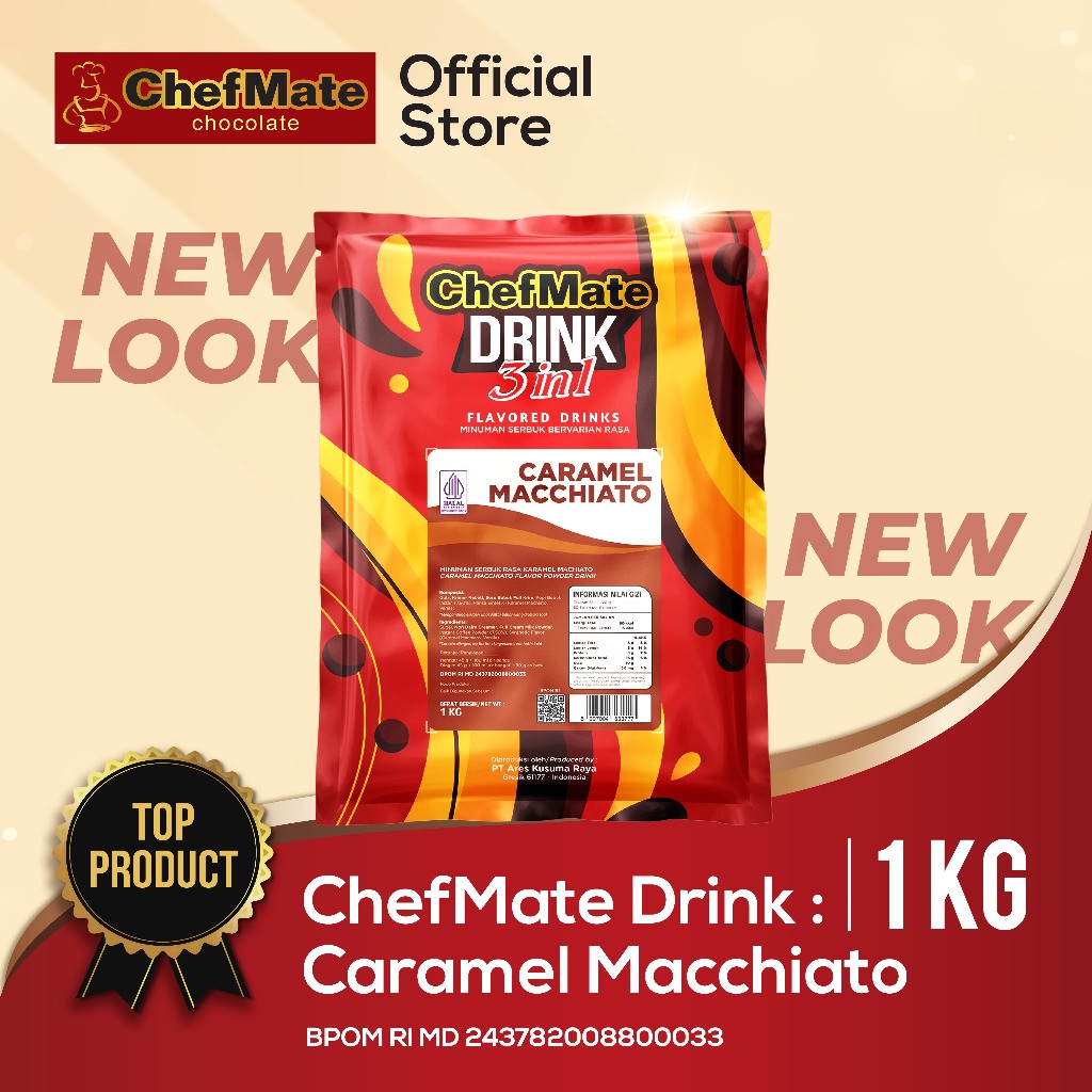 

CHEFMATE DRINK CARAMEL MACHIATO 1 KG- MINUMAN BUBUK INSTANT CARAMEL-CARAMEL MACHIATO INSTANT-MINUMAN BUBUK RASA RASA