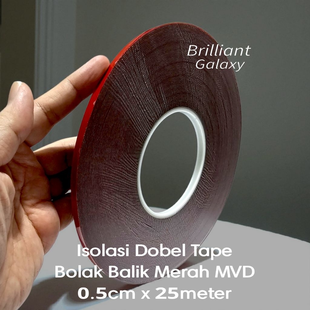 Isolasi Dobel Tape / Bolak Balik Foam - Merah
