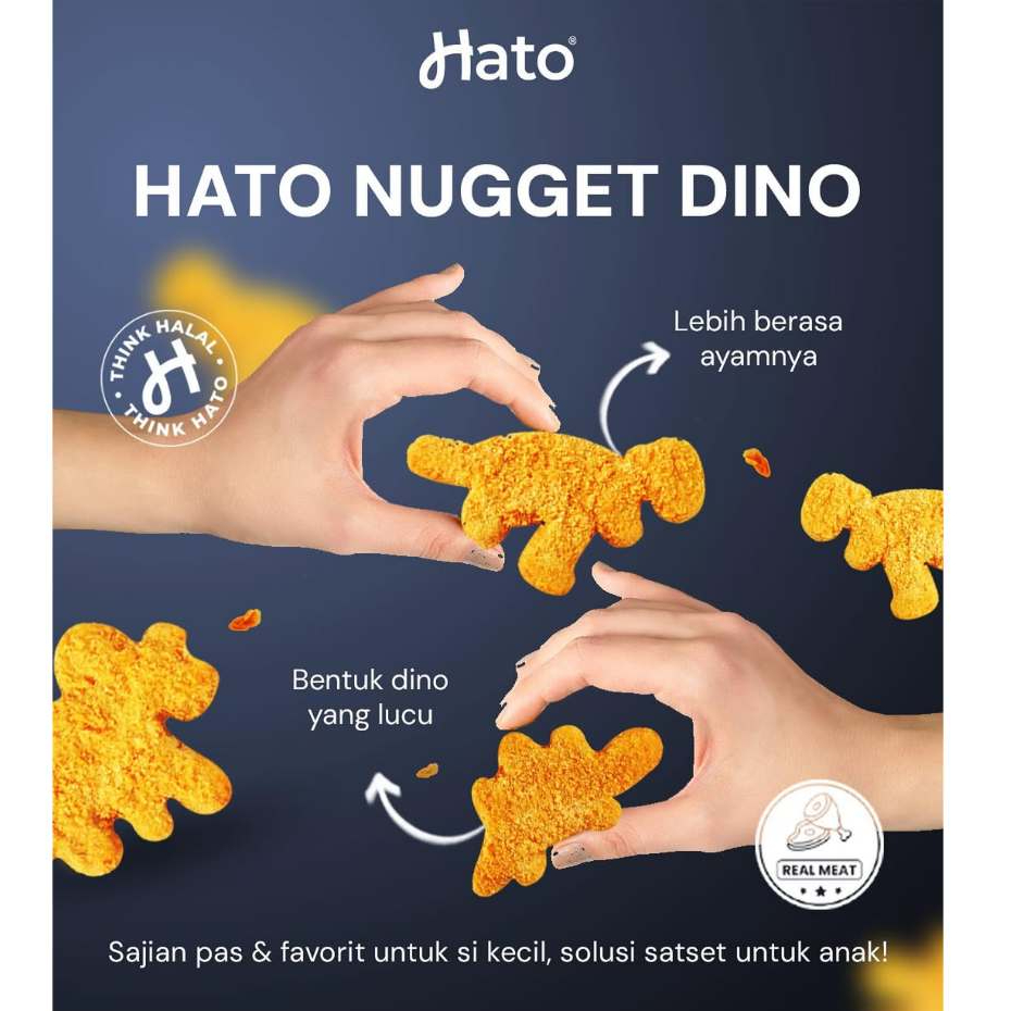 

HATO Nugget Dino - Naget Ayam Bentuk Dino 500gram Frozen Bekal Bento - Kheiza Frozen