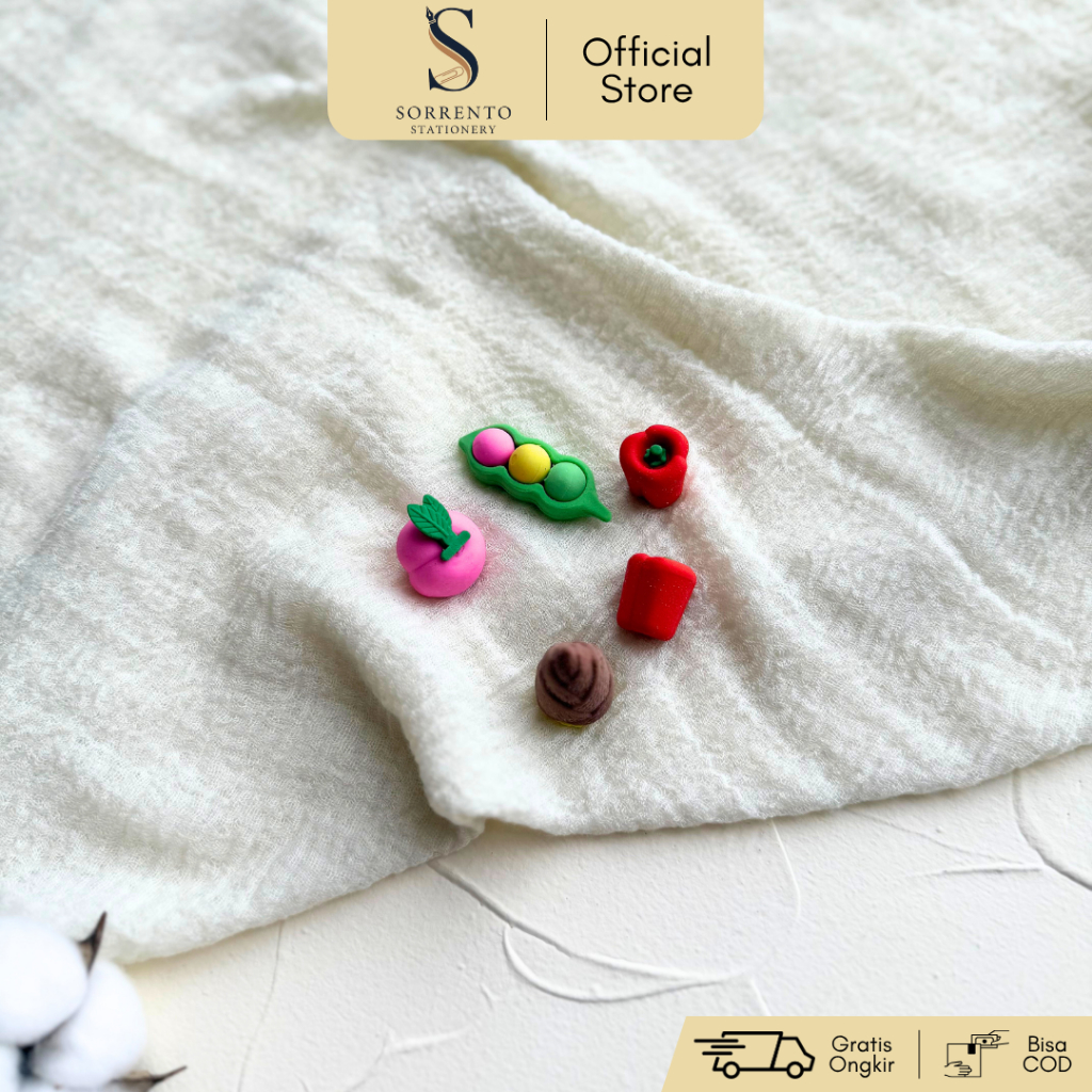 

Penghapus Mini Bentuk Buah & Sayur - Eraser Satuan Lucu