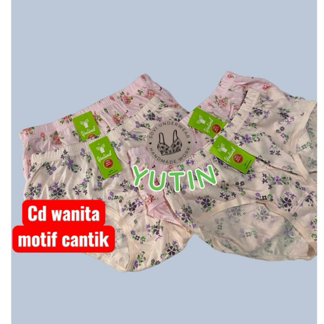 3PCS Celana Dalam Wanita YUTIN / CD wanita motif bunga lembut
