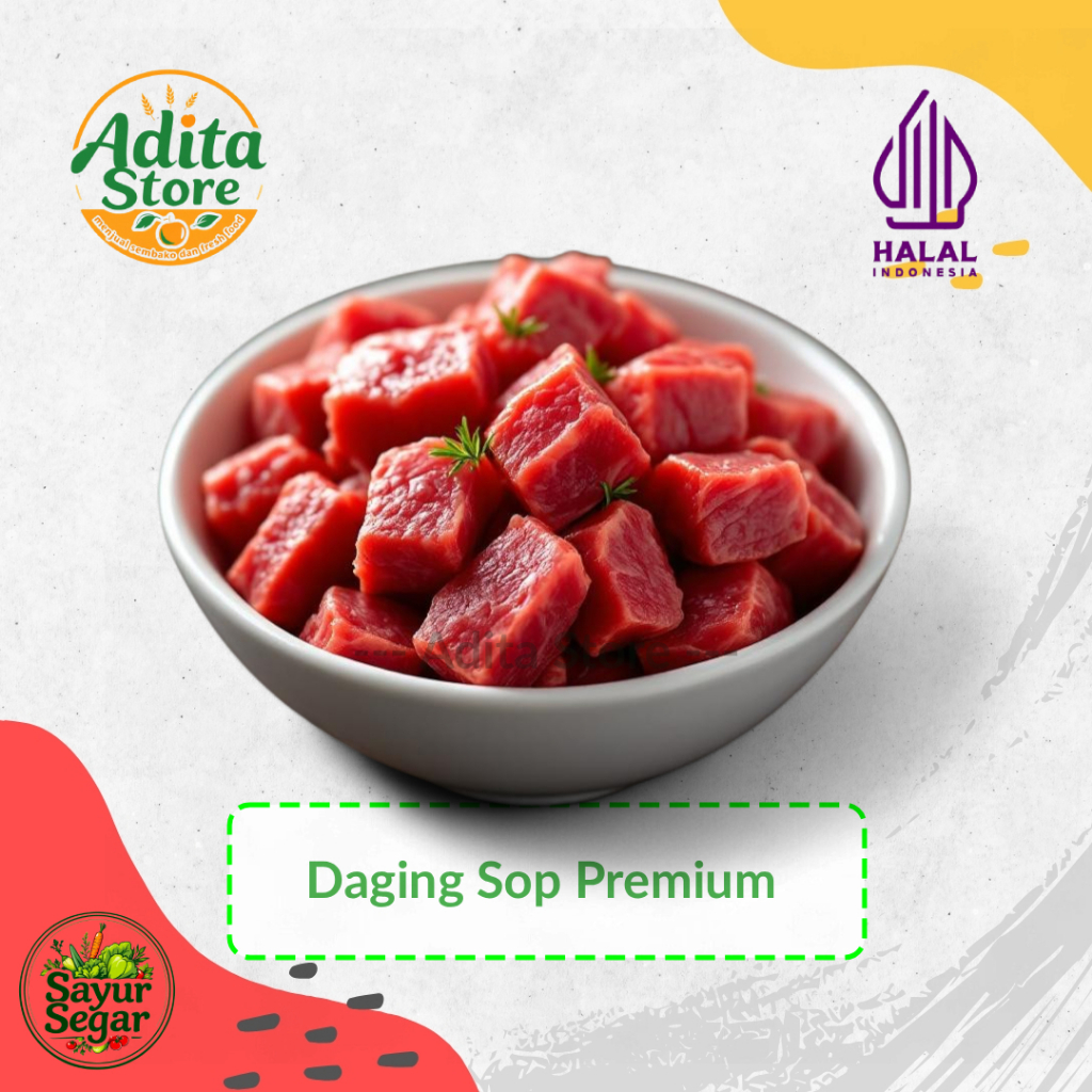 

Daging Sop Sapi Segar Sudah Bersih | Daging Sop Sapi Kemasan Siap Masak | Daging Sop Sapi Premium