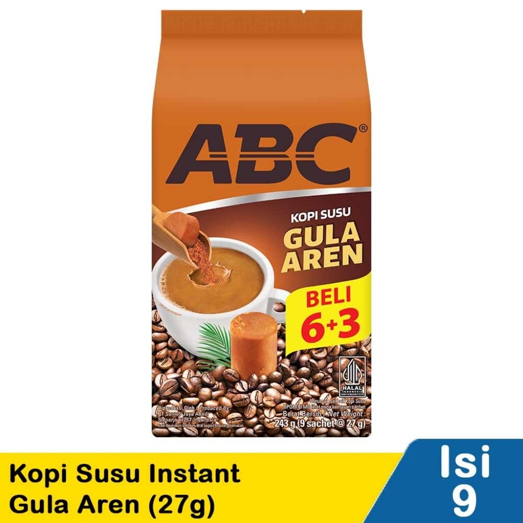 

abc kopi susu instant gula aren 9x27g