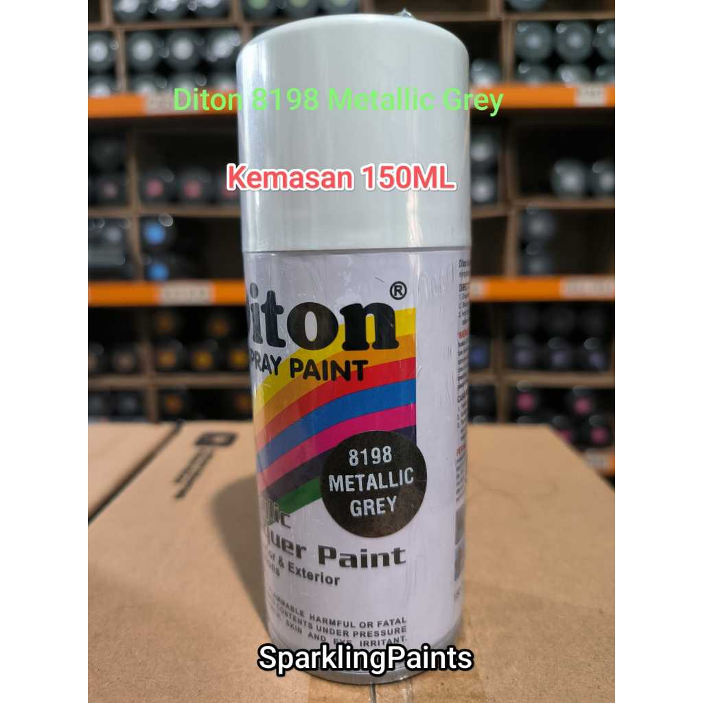 Diton Metallic Grey 8198 150ml Ekonomi Ekonomis Hemat Kaleng kecil Warna Metallic Grey