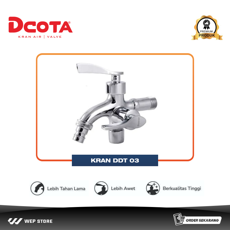 Dcota DDT 03 Kran Double Keran Tembok 2 Cabang 1/2"