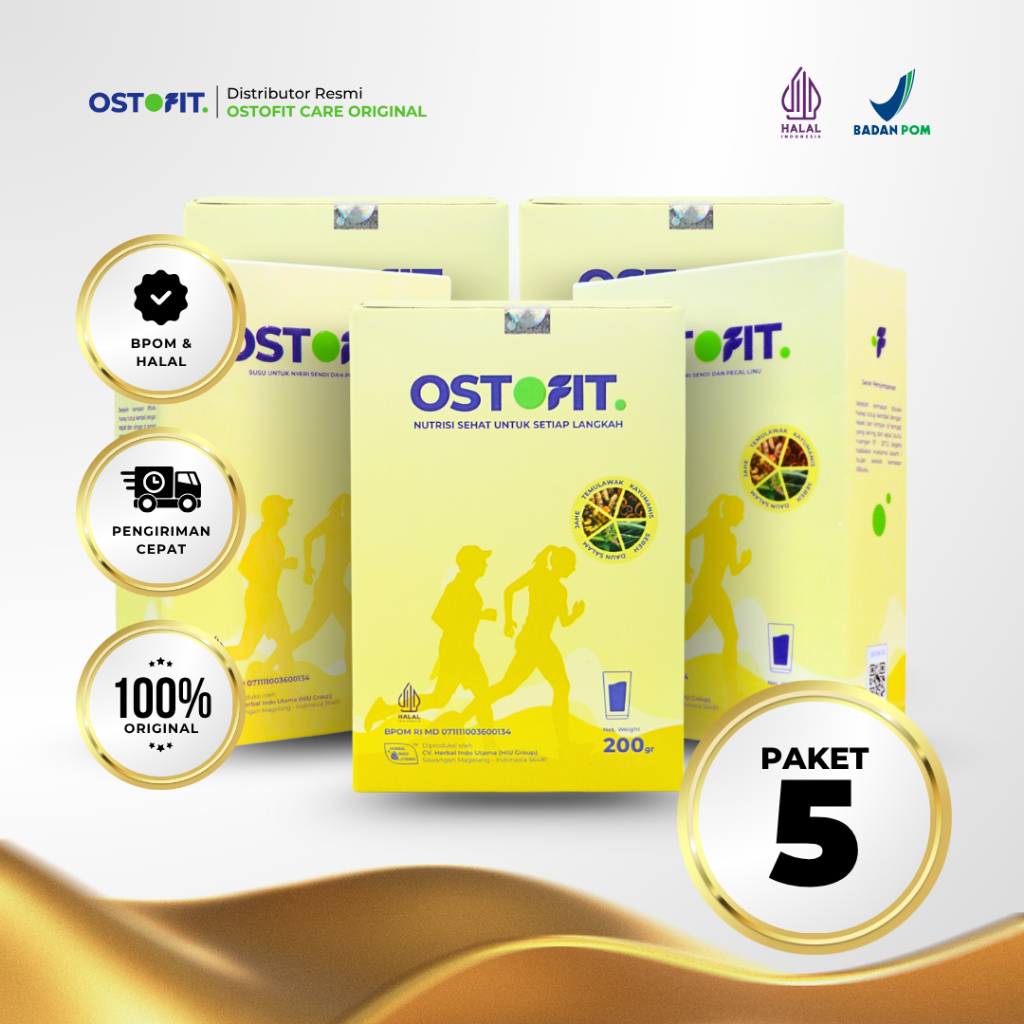 

Paket 5 Box Ostofit - Ampuh Bantu Atasi Nyeri Sendi, Tulang & Lutut 100% Original Herbal Halal BPOM