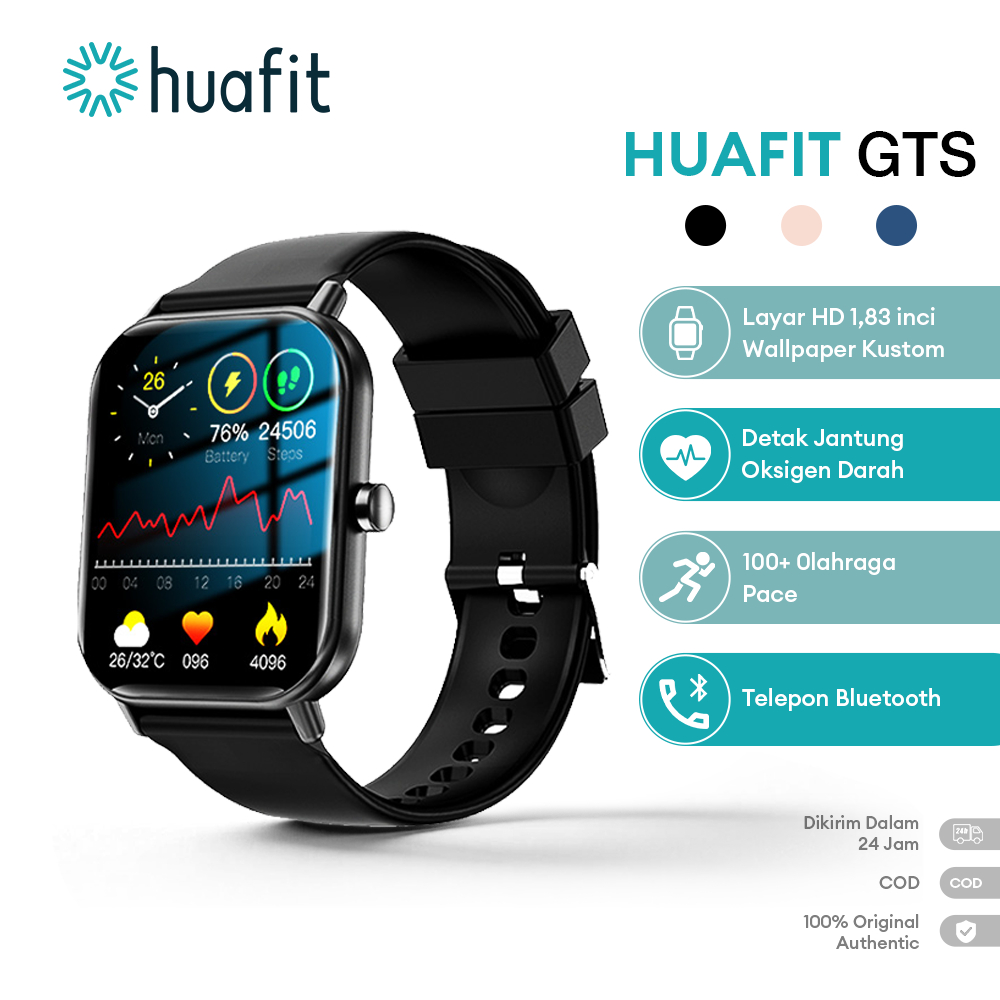 Huafit ×  Aolon GTS Smartwatch Asli Layar 41mm Running Pace Wallpaper Kustom Bluetooth Call Kalkulat