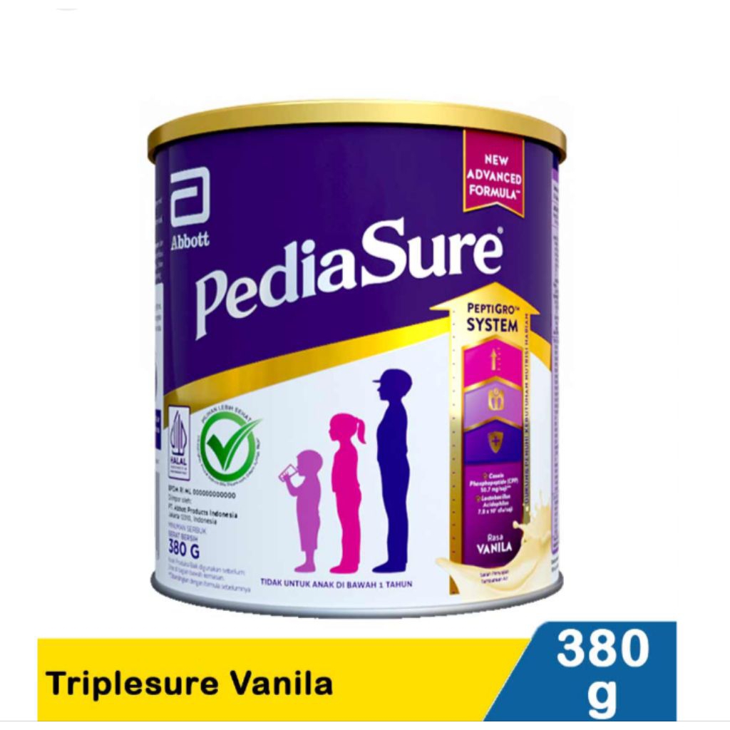 

PediaSure Rasa Vanila susu Pertumbuhan untuk anak tersedia berat 380g dan 800g