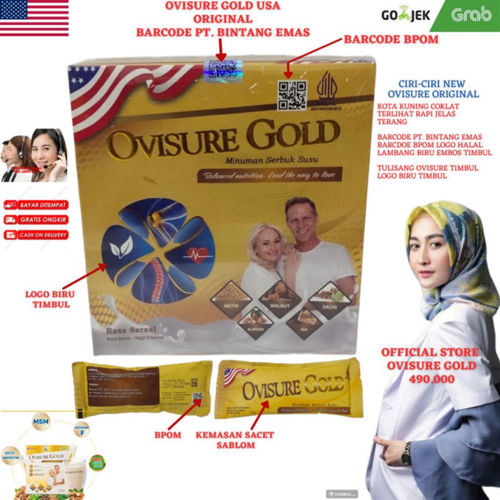 

OVISURE GOLD MILK SUSU VITAMIN TULANG DAN SENDI OSTEOPOROSIS 12 SACHET