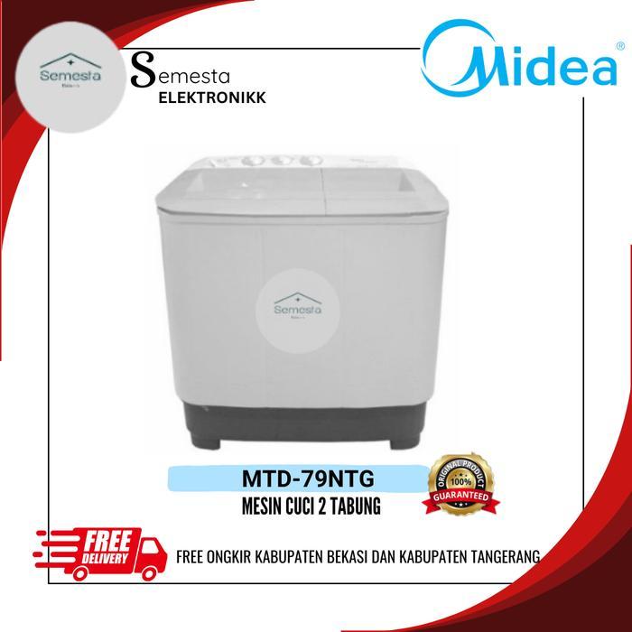 MIDEA MTD79NTG MESIN CUCI 2 TABUNG MTD 79 NTG TOP LOADING WASHING MACHINE