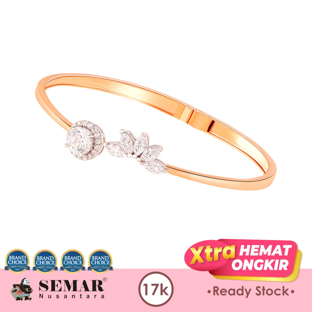Gelang Emas Supernova Bangle Illuminae Collection Rose White Gold 17K Semar Nusantara