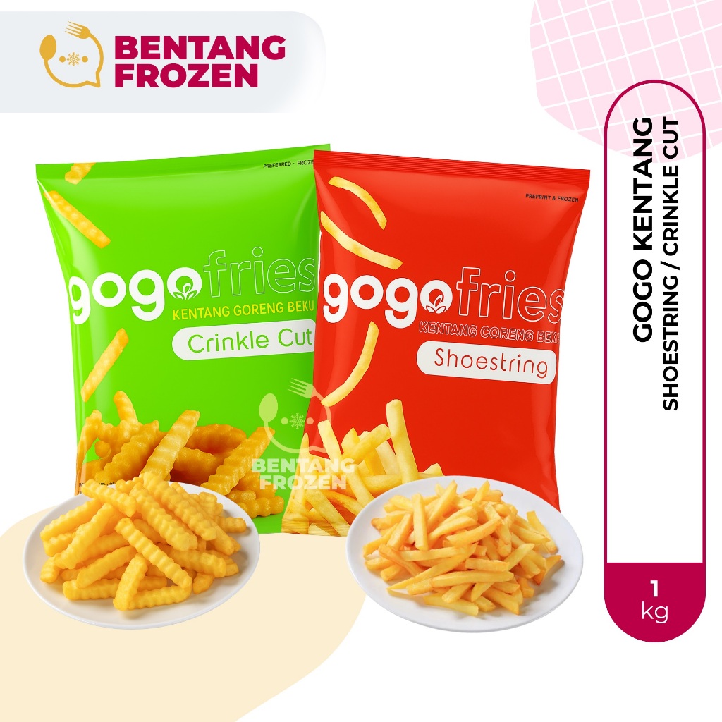 

Gogo Kentang Goreng French Fries 1kg - Shoestring / Crinkle Cut