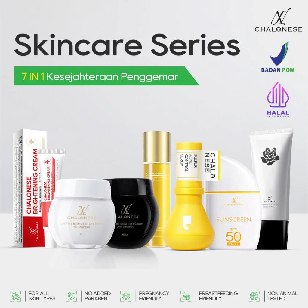 RM CHALONESE Paket Skincare BPOM 7 in 1 Paket Glowing BPOM Paket Skincare Cream Whitening