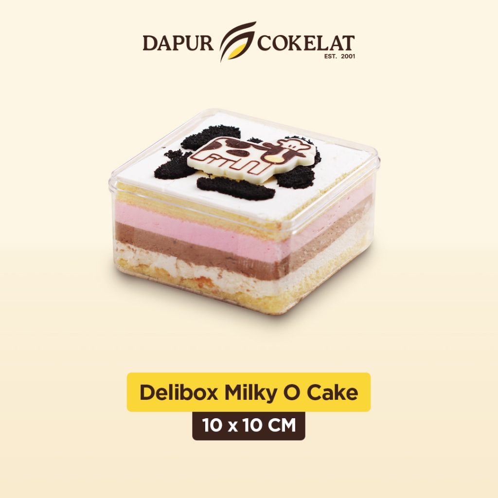 

DAPUR COKELAT - Delibox Milky O Cake 10x10 | Kue Vanila Motif Sapi dengan Cream yang Lembut