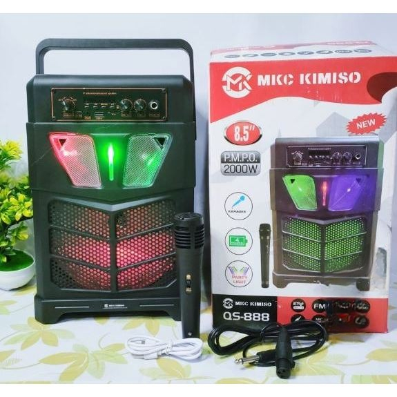 SPEAKER WIRELESS BLUETOOTH BT BRAIN POWER 8 INCH QS 888 + MIC