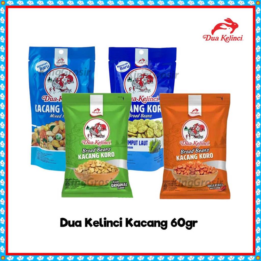 

Dua Kelinci Kacang Campur 60gr / Dua Kelinci Kacang Koro 60gr / Dua Kelinci Kacang Polong 60gr