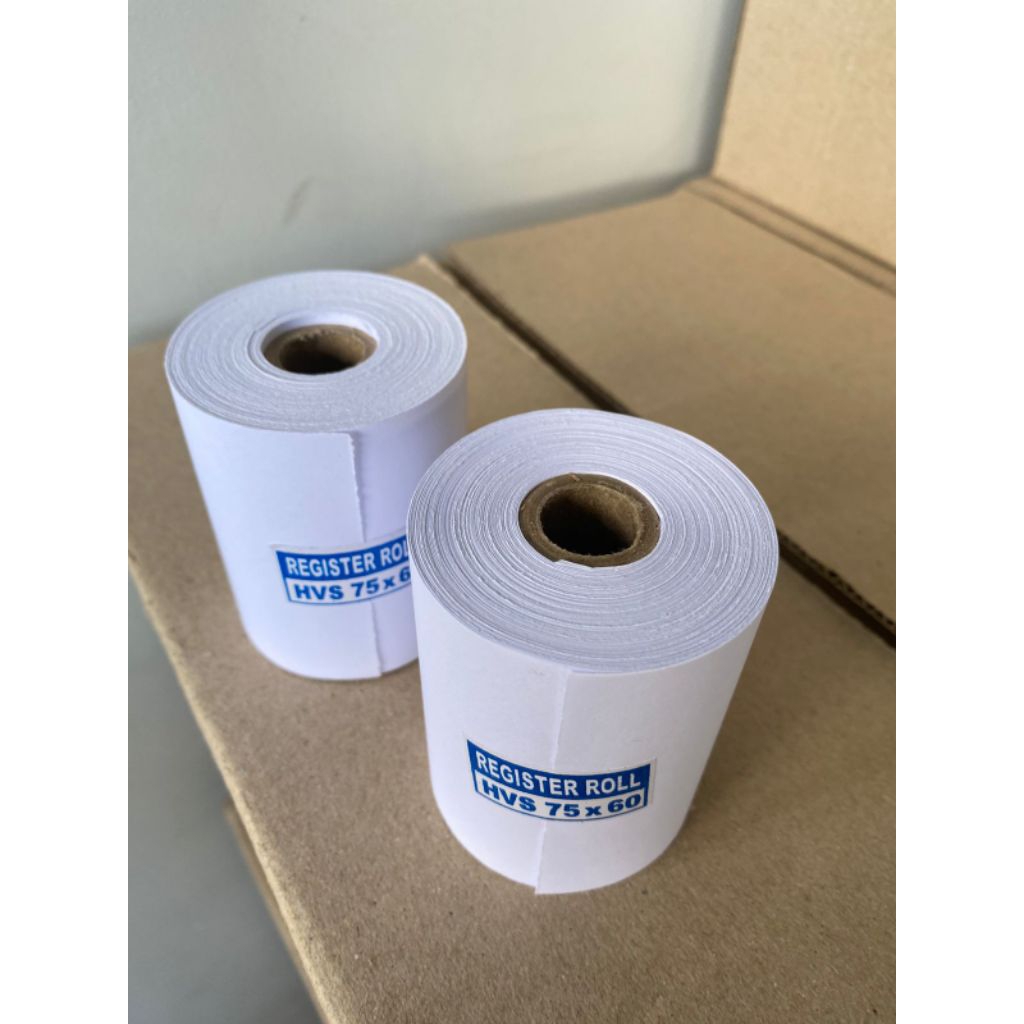 

KERTAS KASIR STUK HVS 1 PLY 75x60mm paket 10 roll printer DOTMATRIK